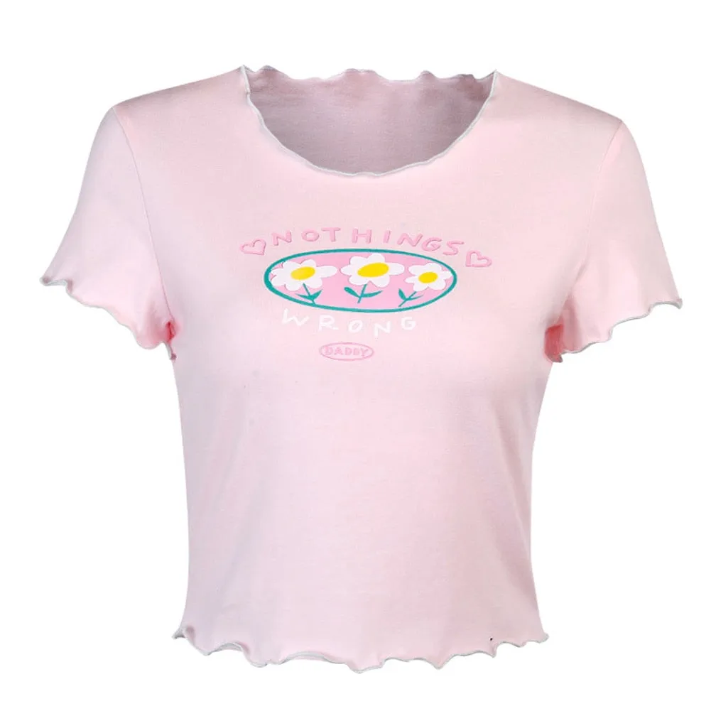 Ladies Daisy Print T-Shirt