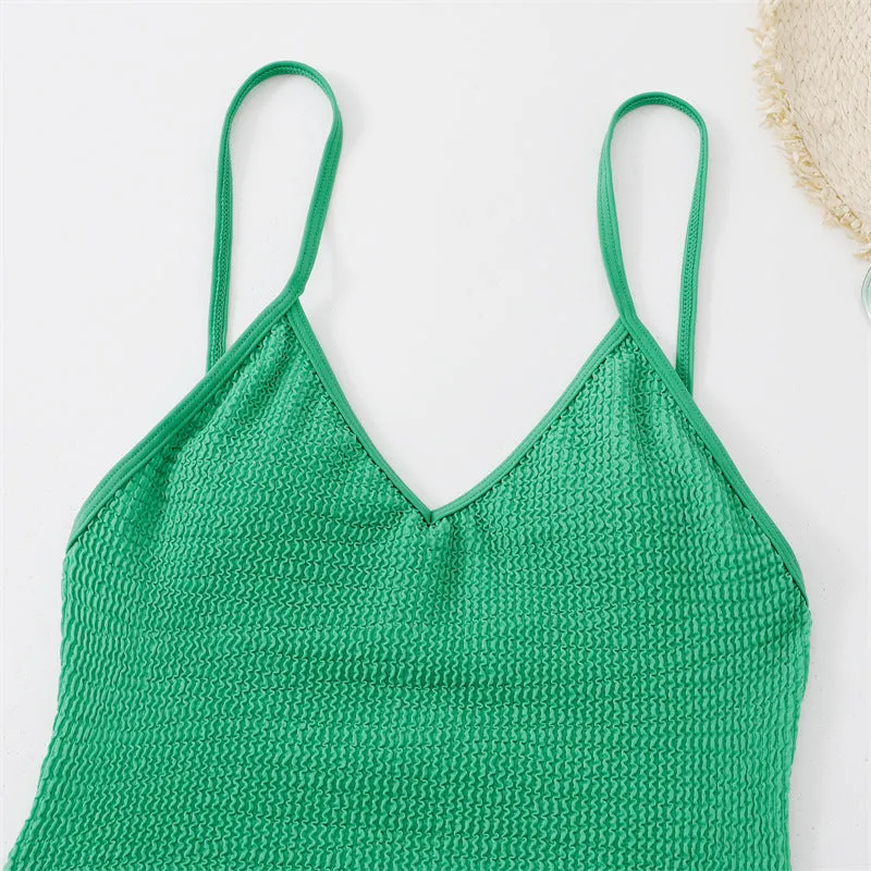 Ladies Deep V Bikini One Piece Swimsuit trendy