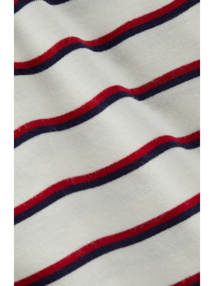 L'Agence Lucille Striped Boatneck Top in Red/Navy/White