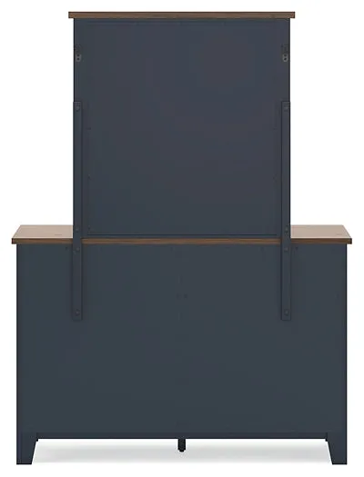 Landocken Full Panel Bed with Mirrored Dresser