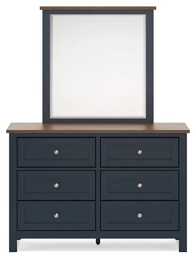 Landocken Full Panel Bed with Mirrored Dresser