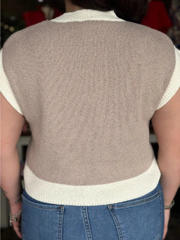 Latte   Cream Button Top