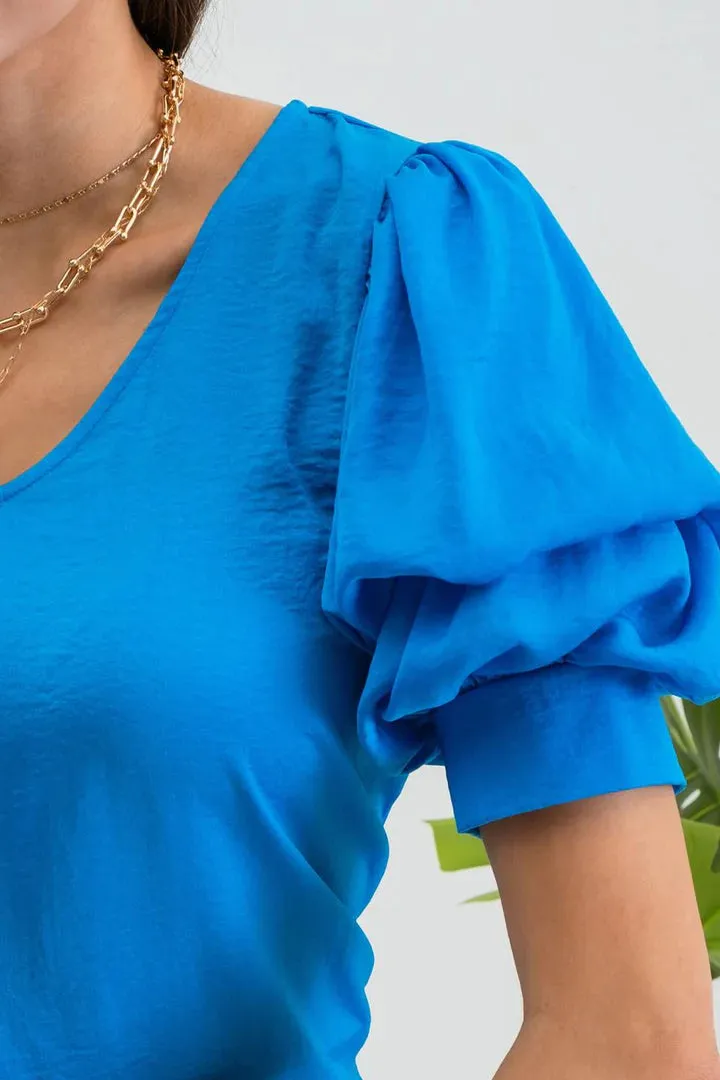 Layered Balloon Sleeve Top