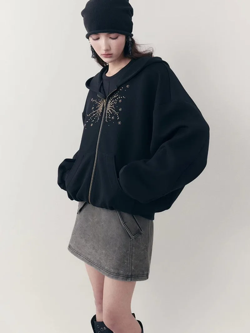 Leather Casual Handsome Set-Up Jacket＆Mini-Skirt