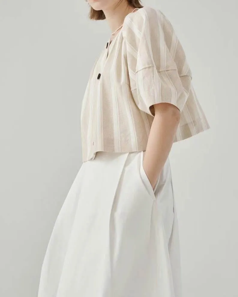 LEIF TOP BEIGE STRIPE