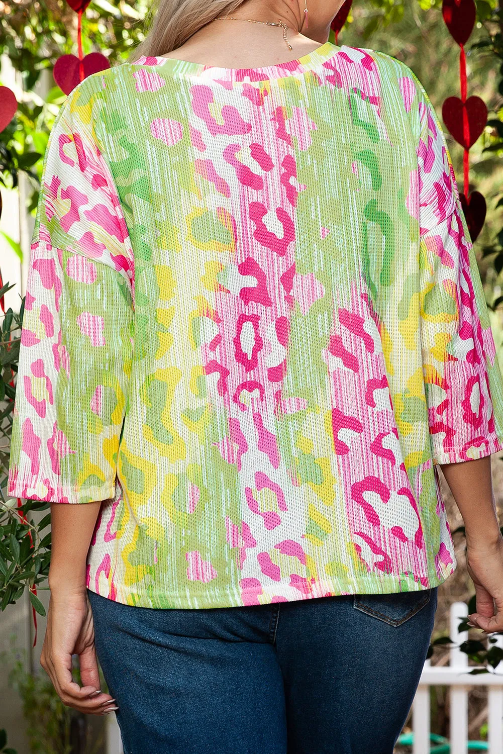 Leopard Color Block Plus Size T Shirt