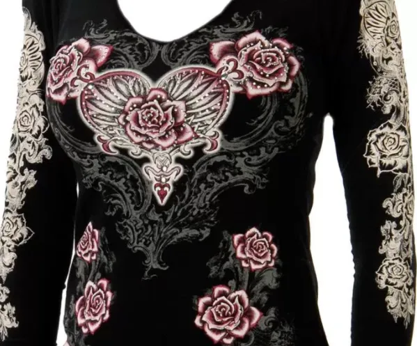 Liberty Wear Collection Tops: Hearts, Roses & Wings