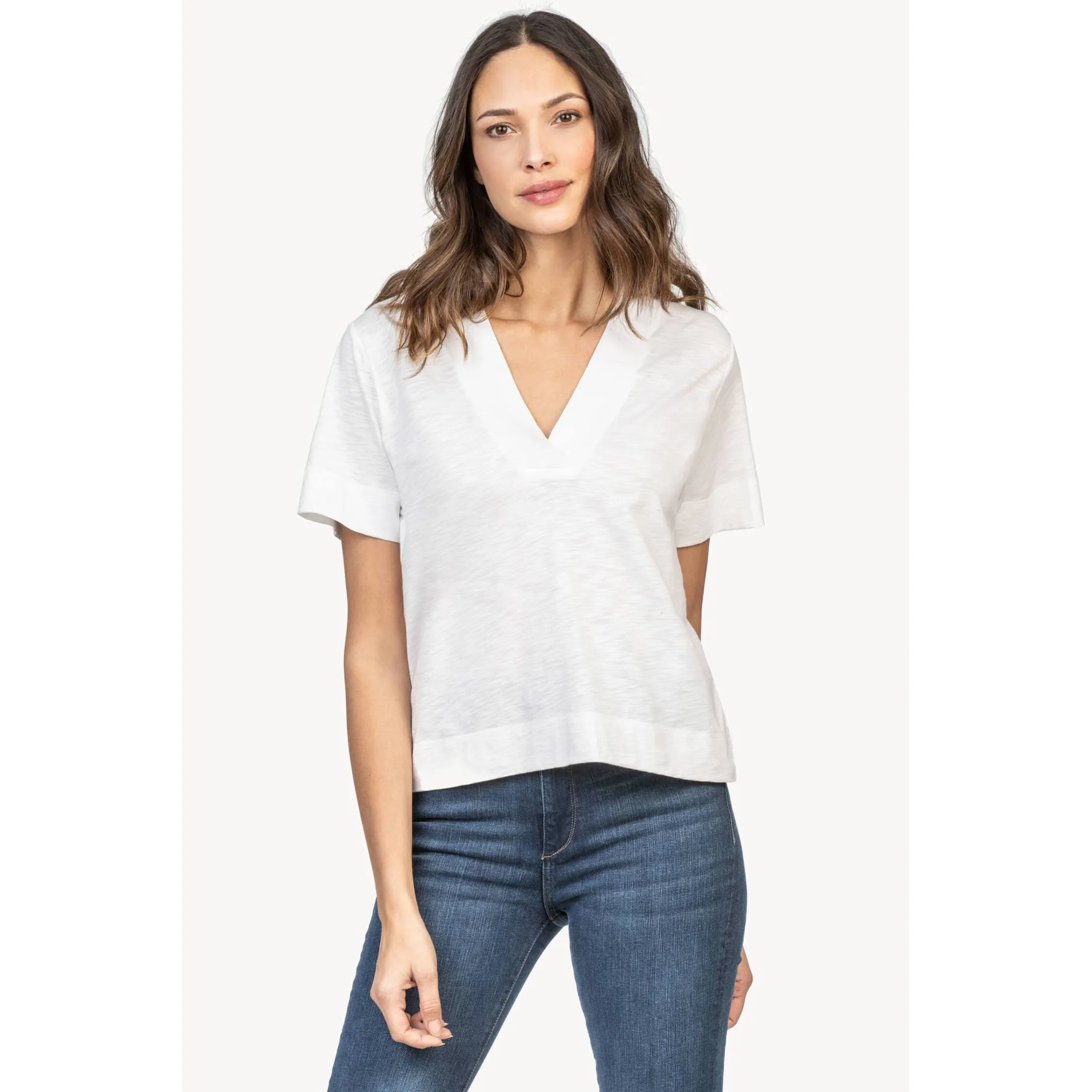 Lilla P Women's Short Sleeve V-Neck Tee