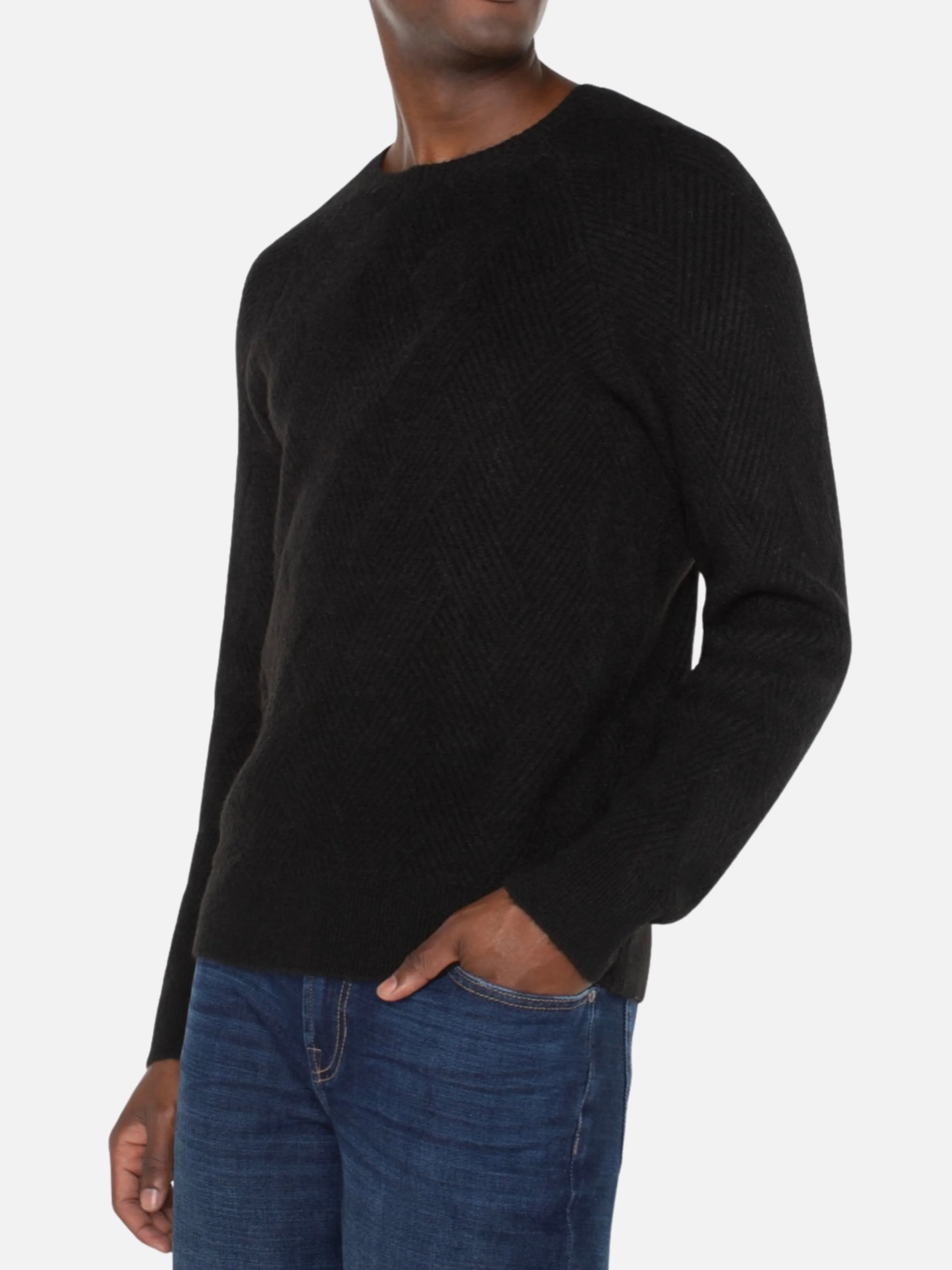 Liverpool Crew Neck Raglan Sweater - Black