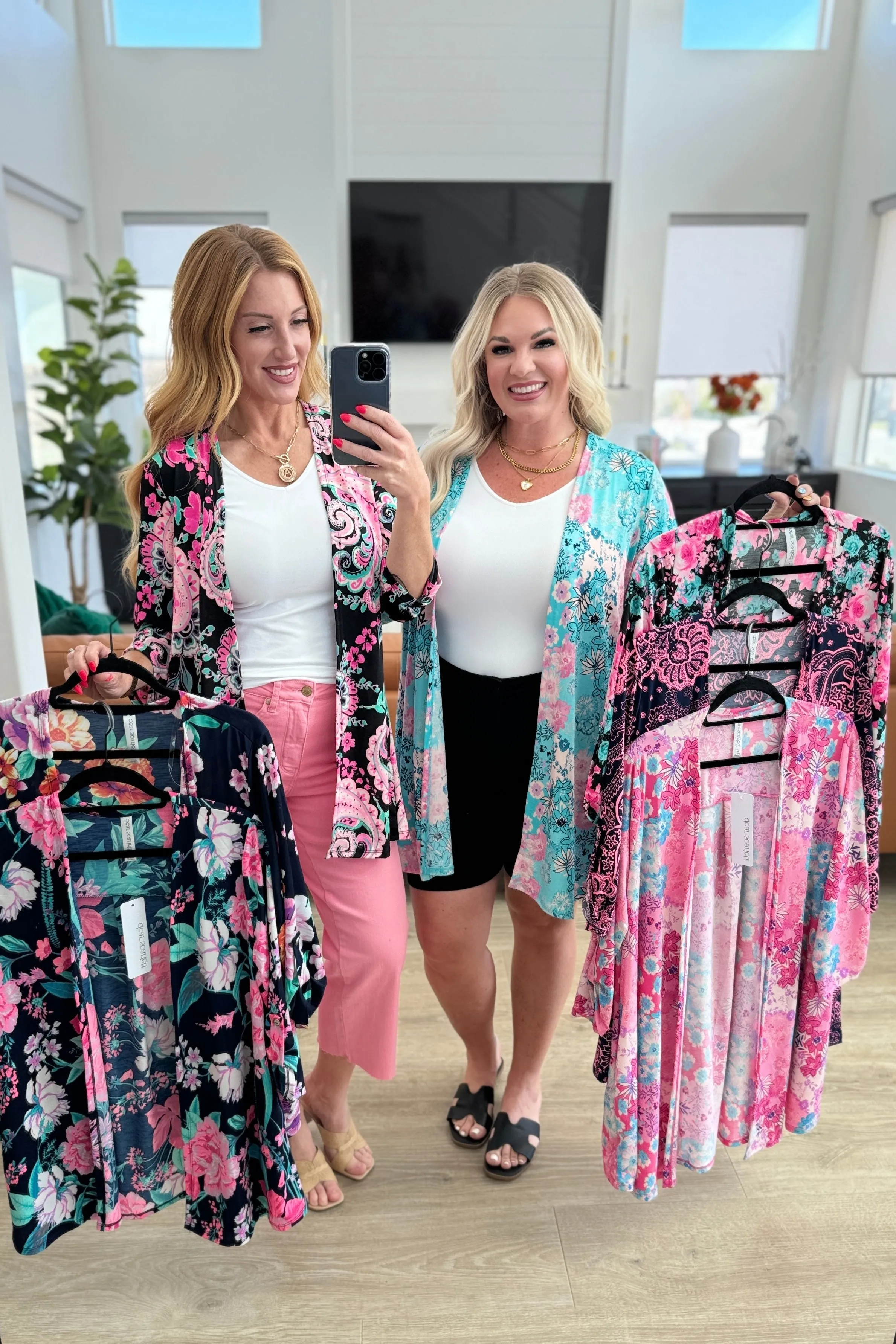 Lizzy Cardigan in Black & Pink Floral