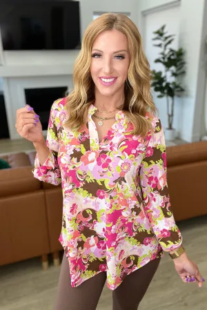 Lizzy Top in Hot Pink & Mocha