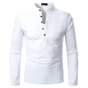 Long Sleeve Collarless Casual Top