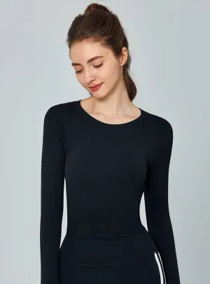 Long Sleeve Cross Backless Sport T-Shirt