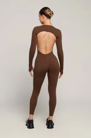 Long Sleeve Jumpsuit - Cacao