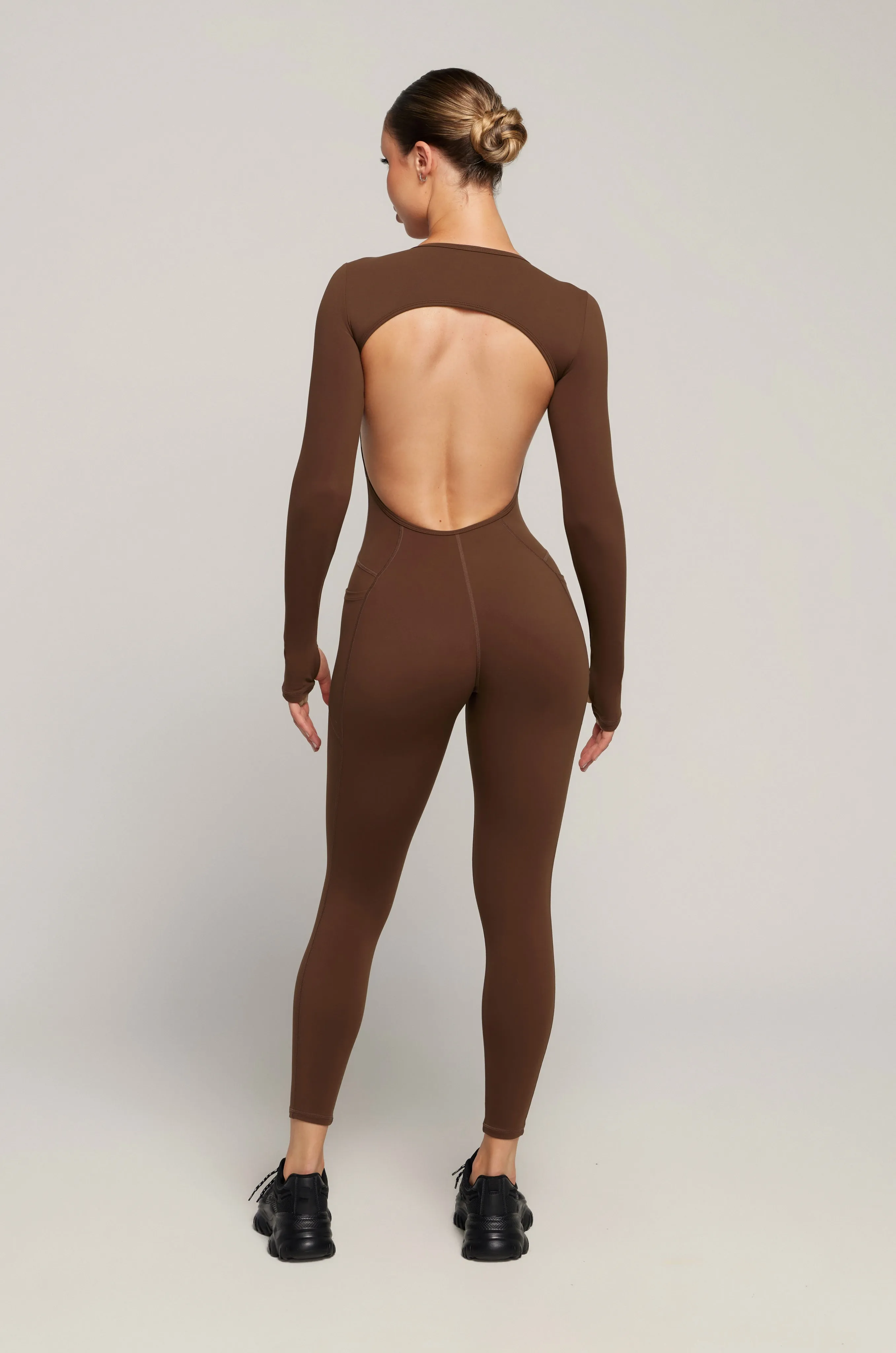 Long Sleeve Jumpsuit - Cacao
