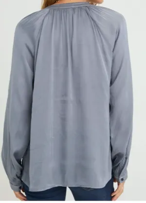 Long Sleeve Tie Neck Glacier