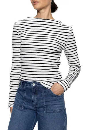 Longsleeve Boatneck Striped Top