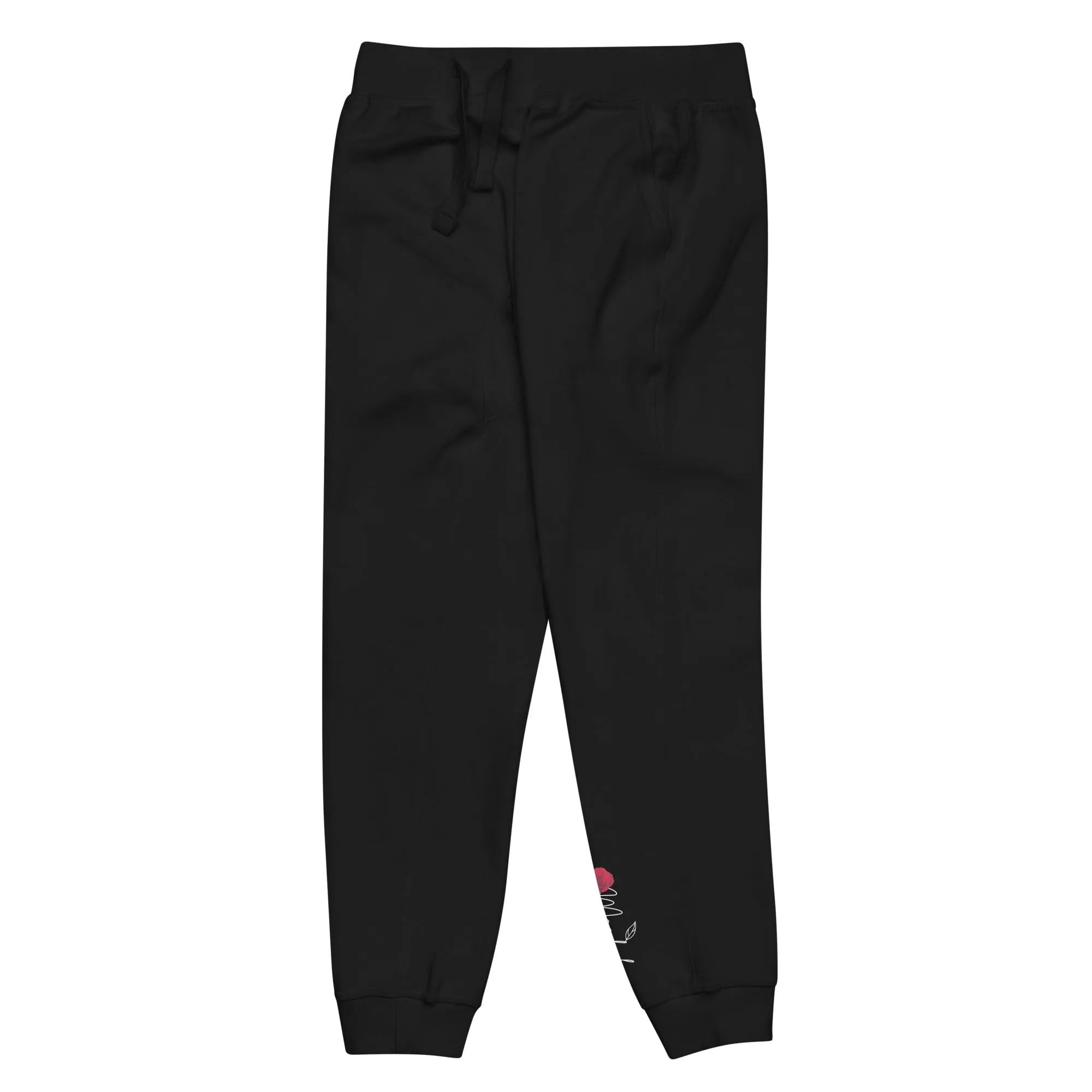 Maadish | Black Sweatpants with Maadish Rose