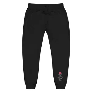 Maadish | Black Sweatpants with Maadish Rose