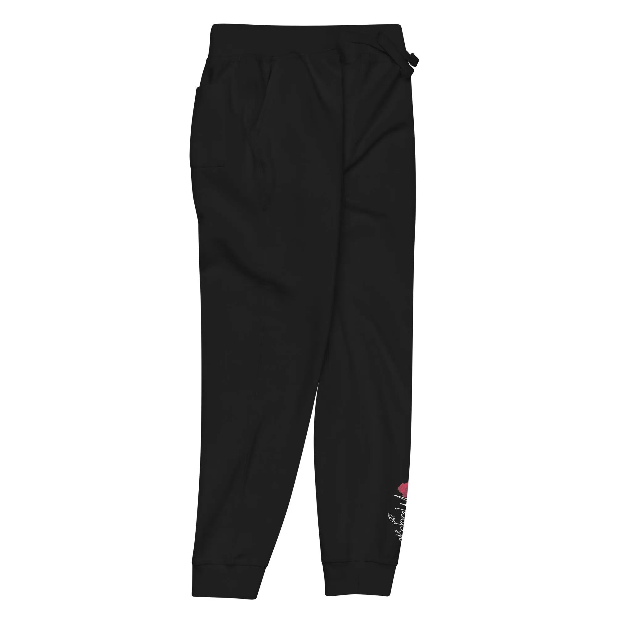 Maadish | Black Sweatpants with Maadish Rose