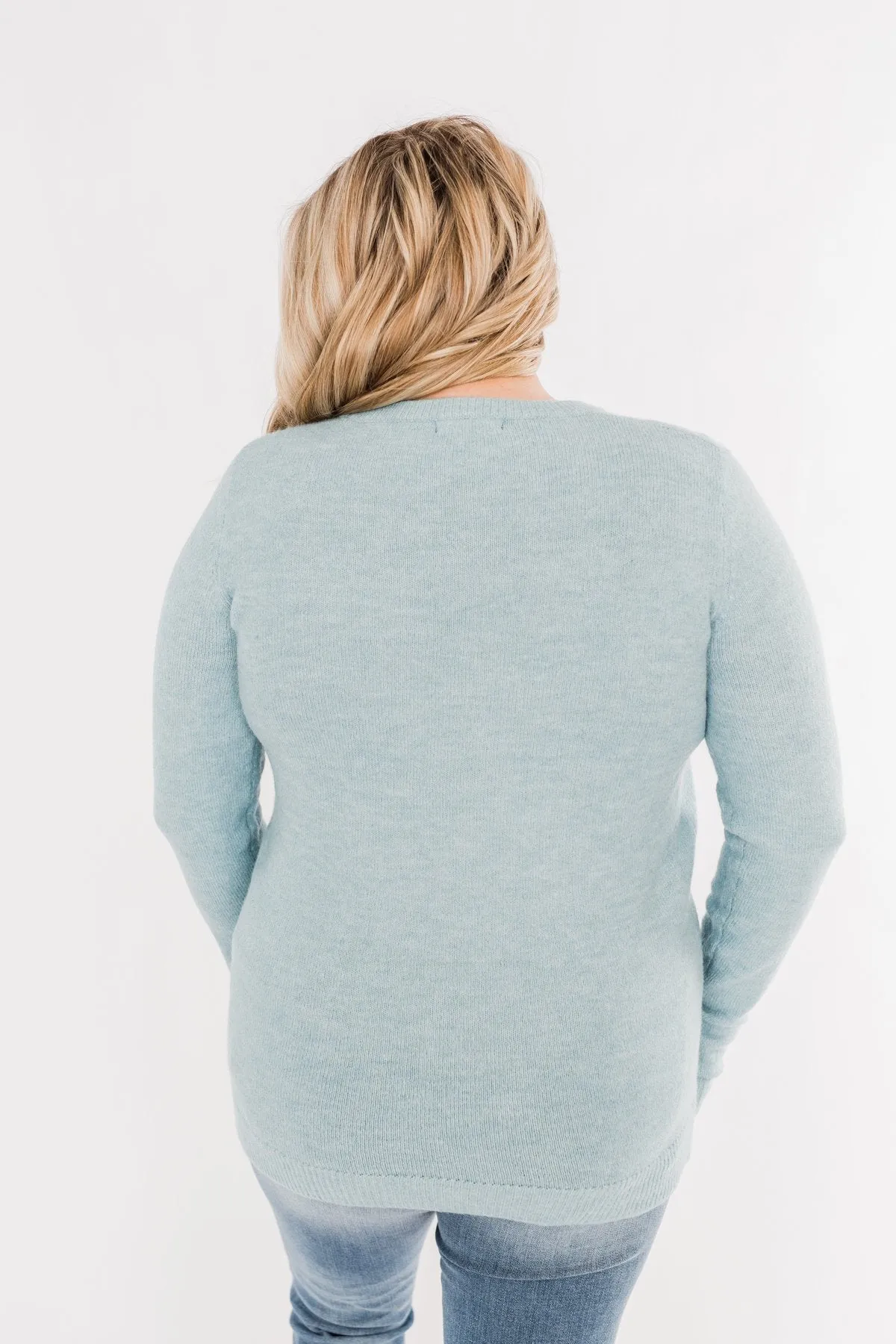 Make A Wish Knit Sweater- Sky Blue