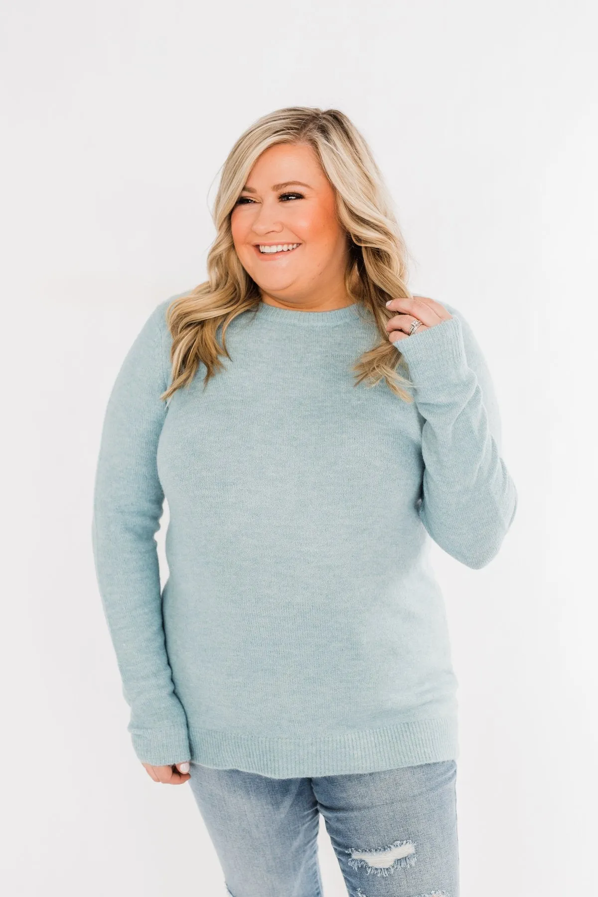 Make A Wish Knit Sweater- Sky Blue