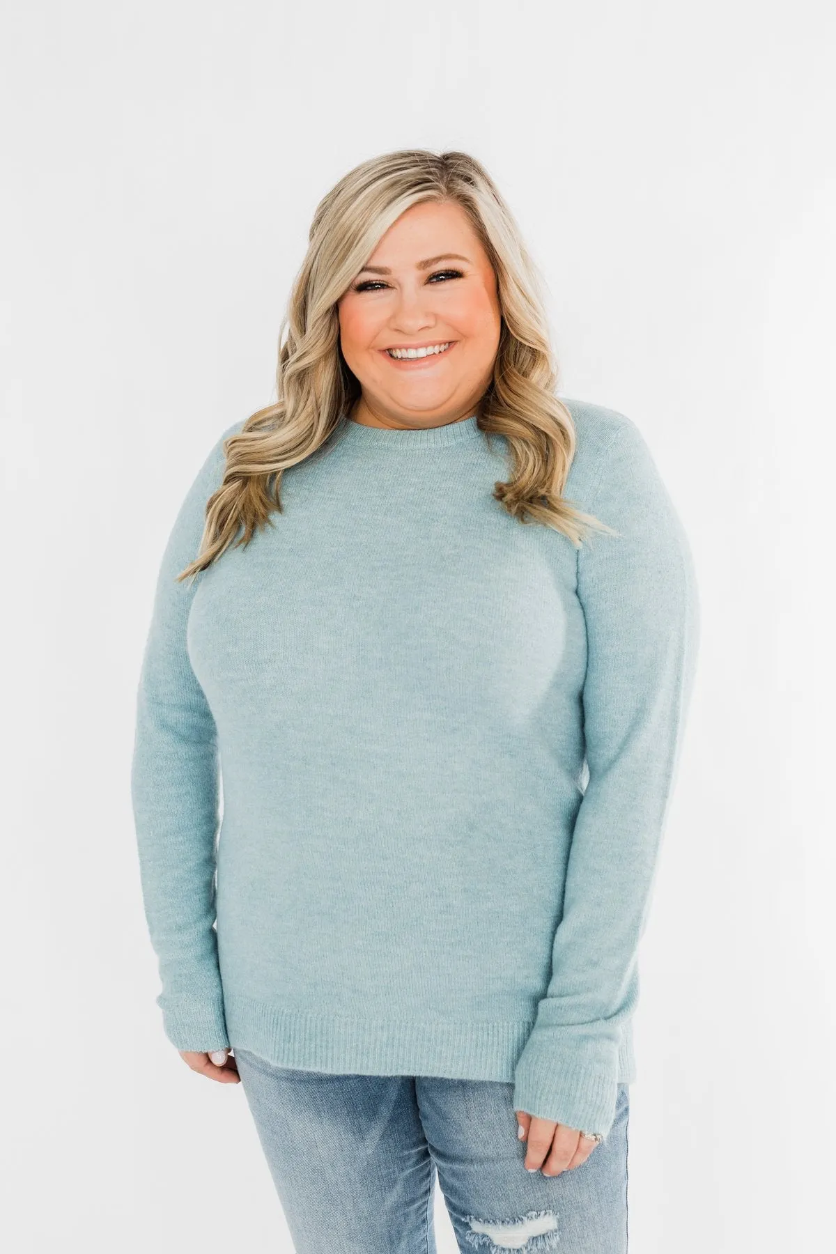 Make A Wish Knit Sweater- Sky Blue