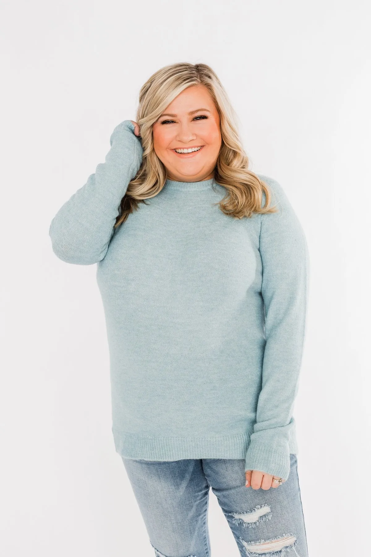 Make A Wish Knit Sweater- Sky Blue