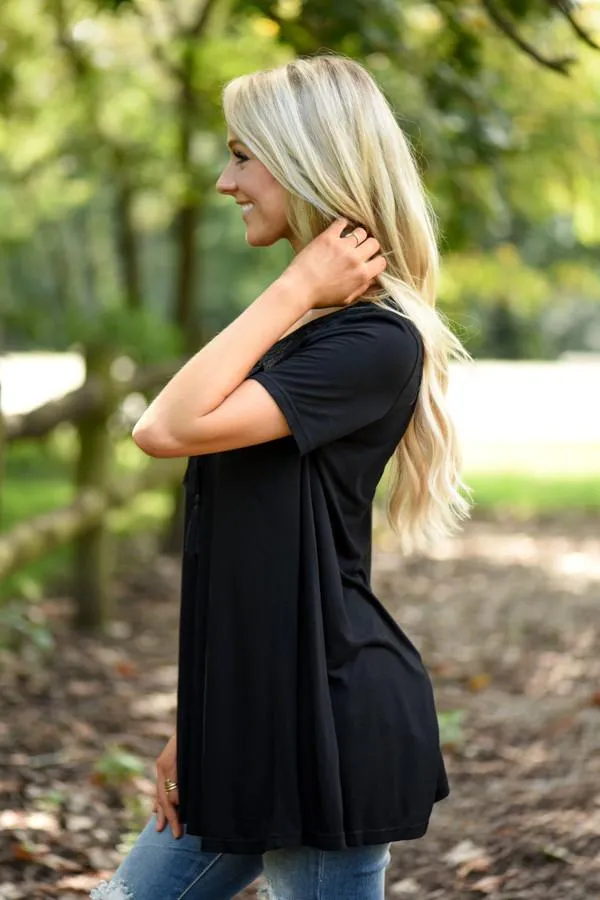 Make a Wish With Me Top -  Black
