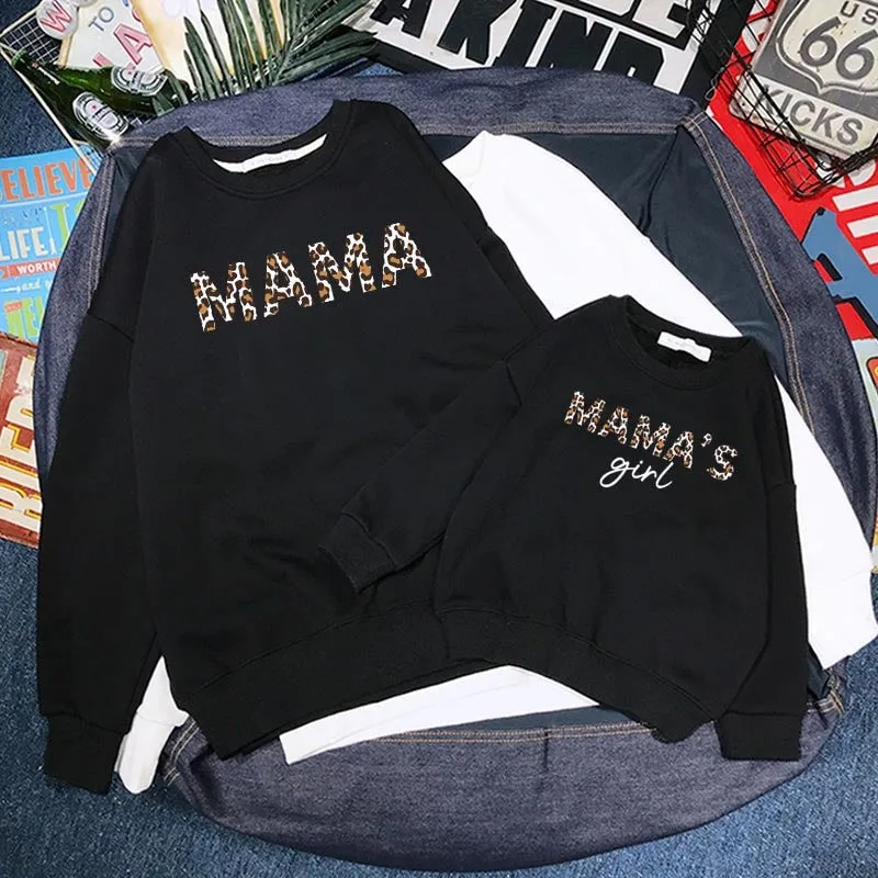 Mama & mamas girl leopard print tops