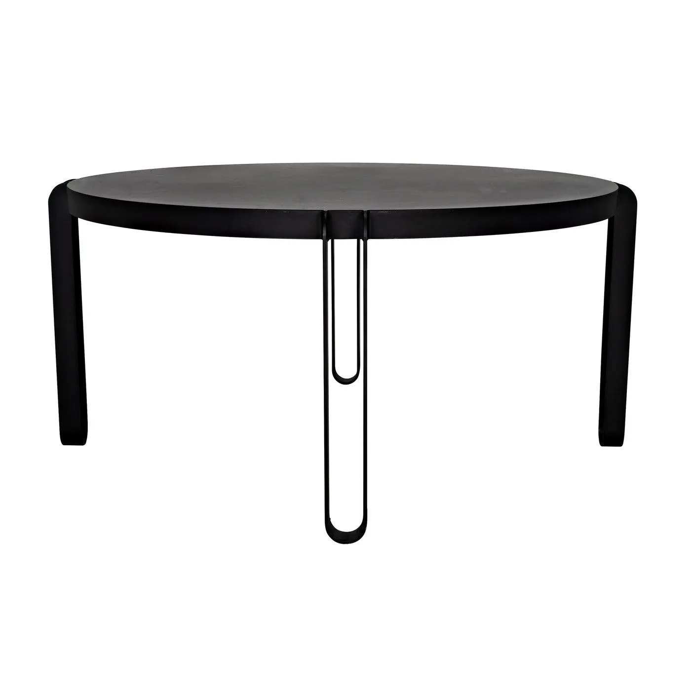 Marcellus Dining Table, 63", Black Metal