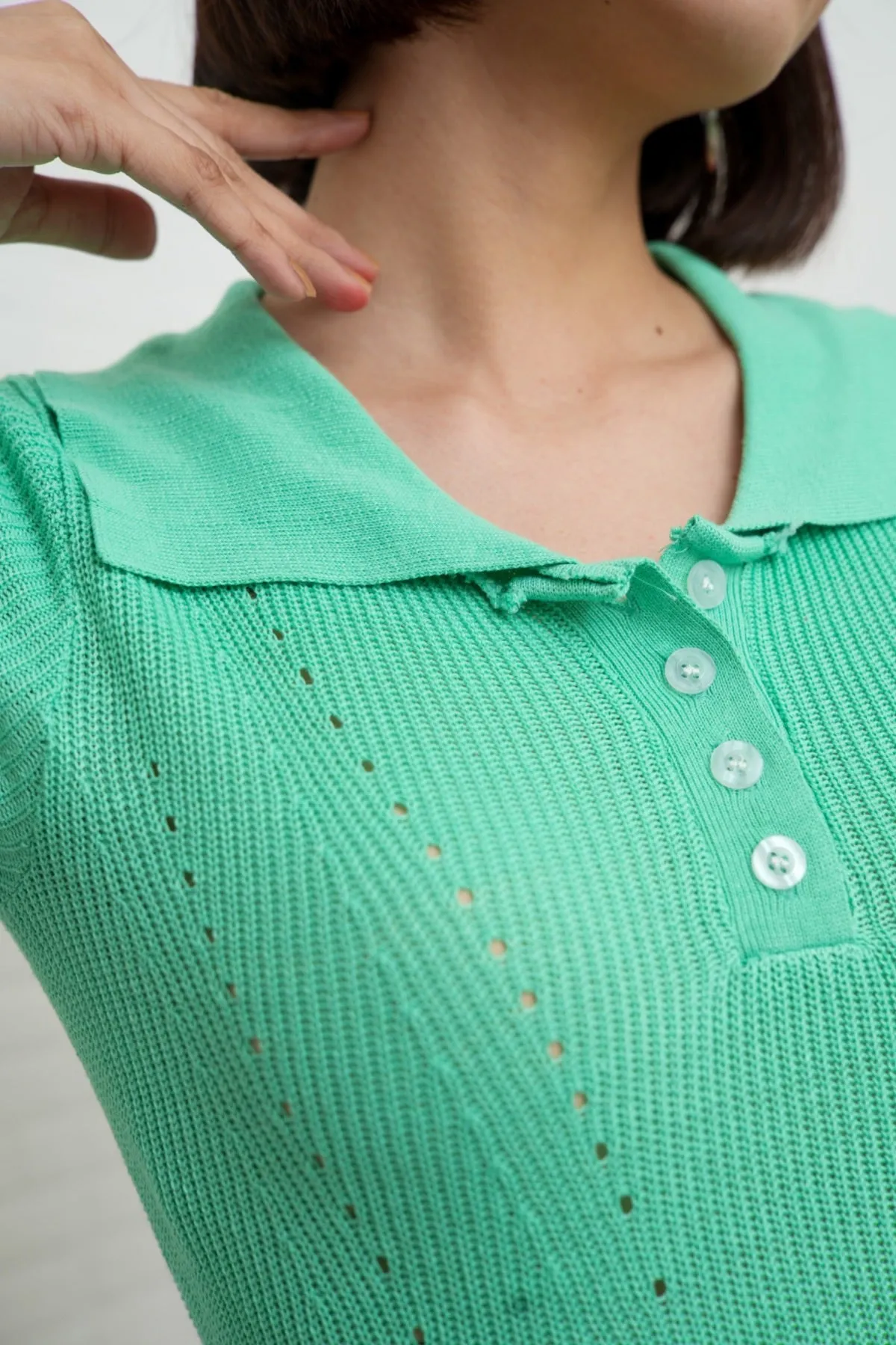 MARISSA Textured Knit Shirt (Green)