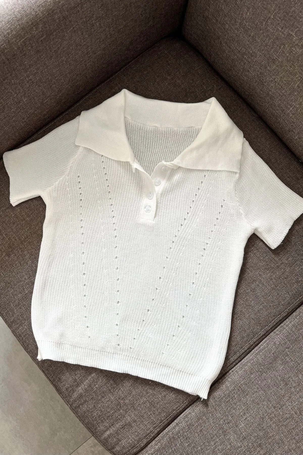 MARISSA Textured Knit Shirt (White)