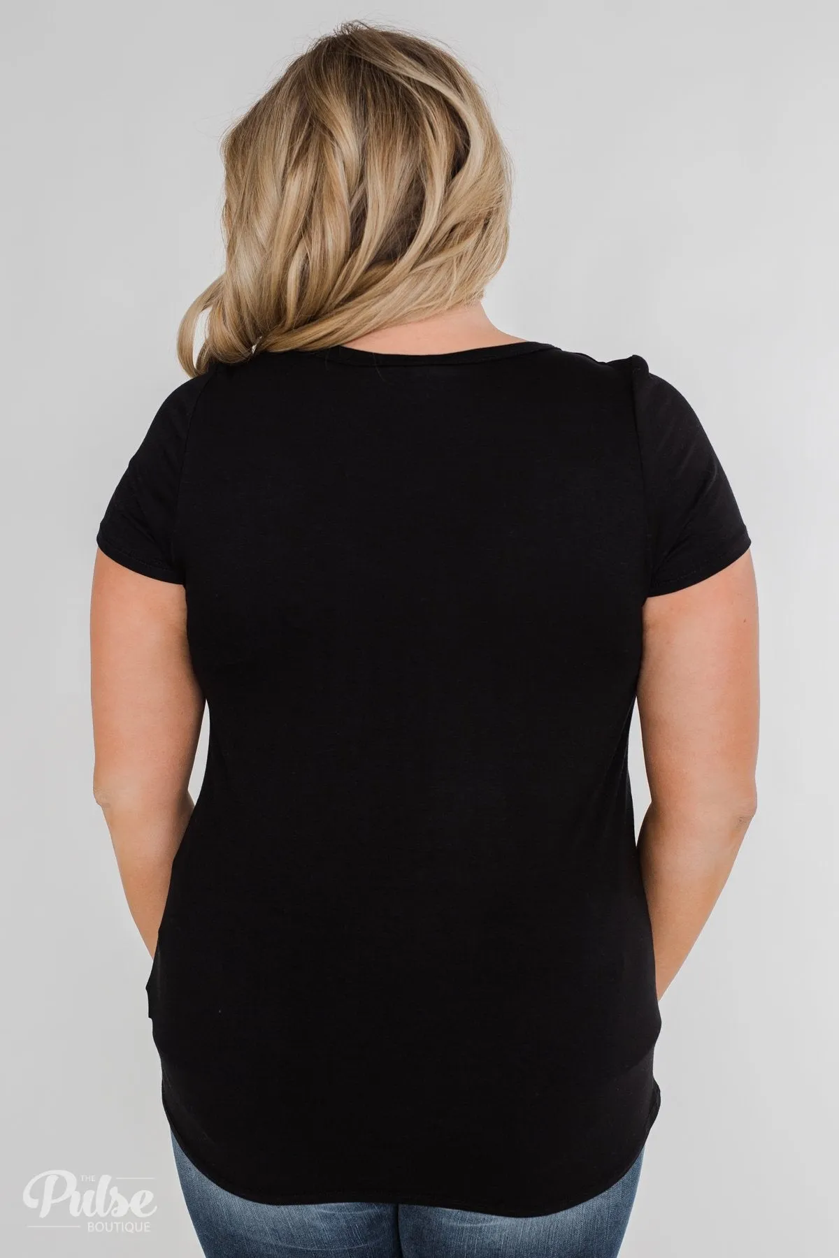Meet Me Here Short Sleeve Top - Black