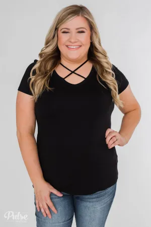Meet Me Here Short Sleeve Top - Black