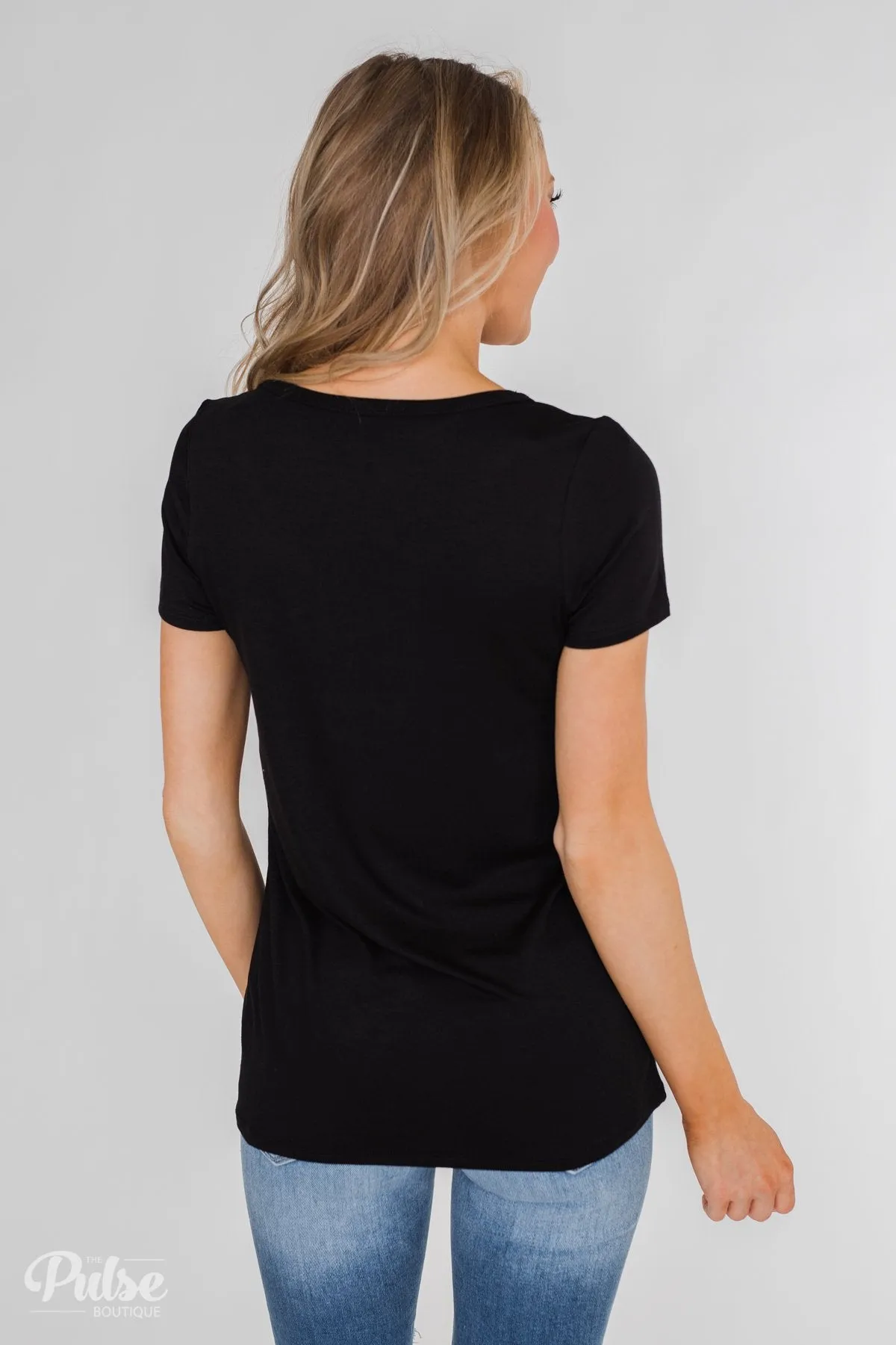Meet Me Here Short Sleeve Top - Black