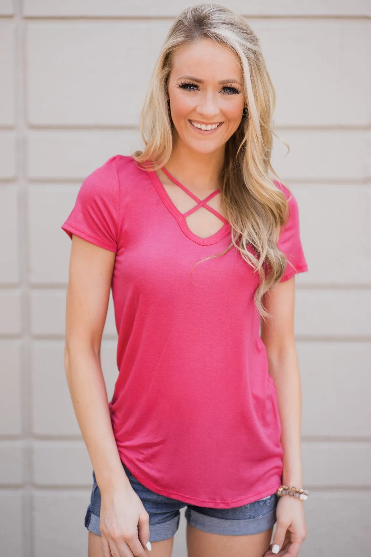 Meet Me Here Top ~ Fuchsia