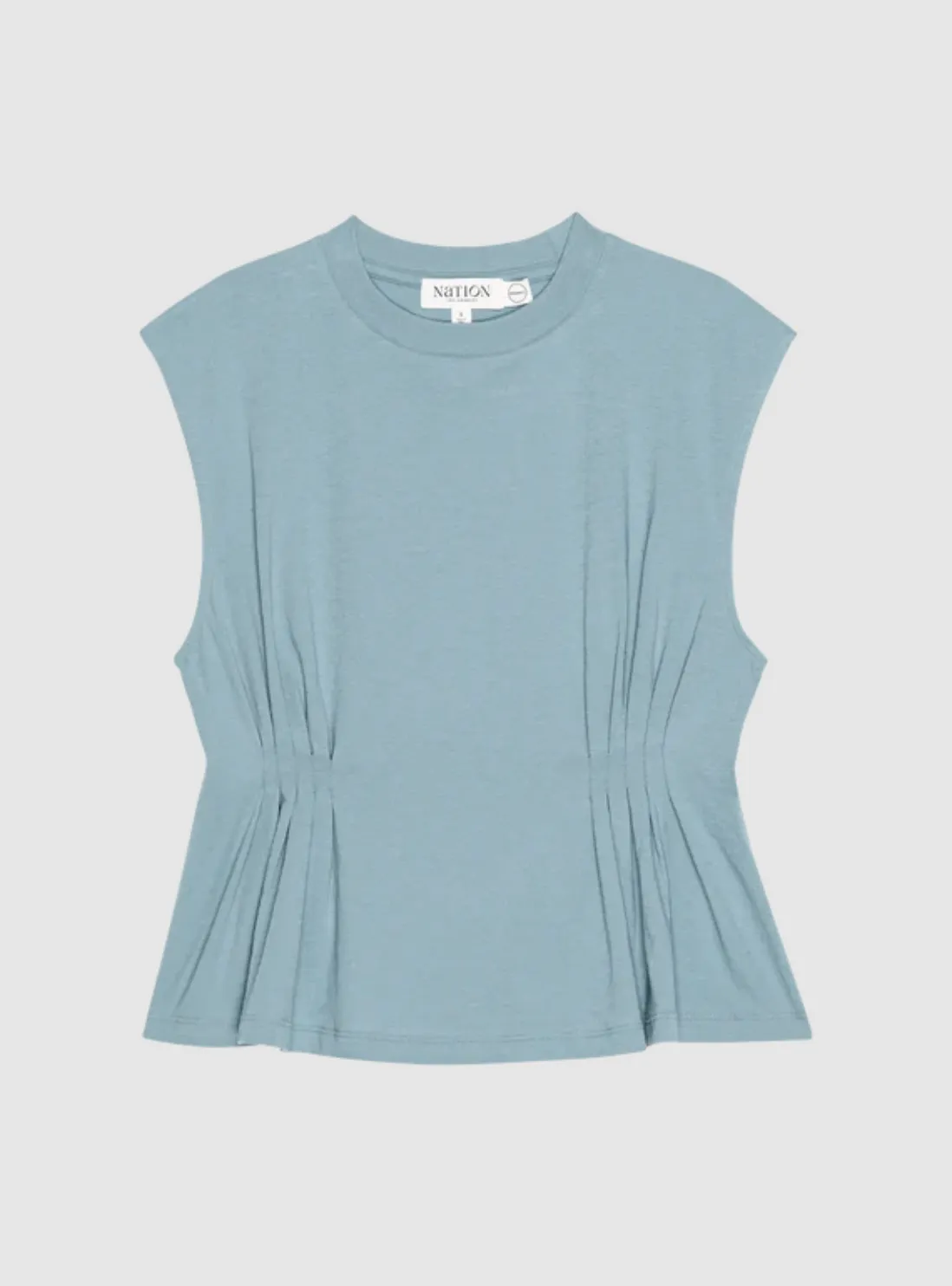 Meg Pleated Top Smokey Blue