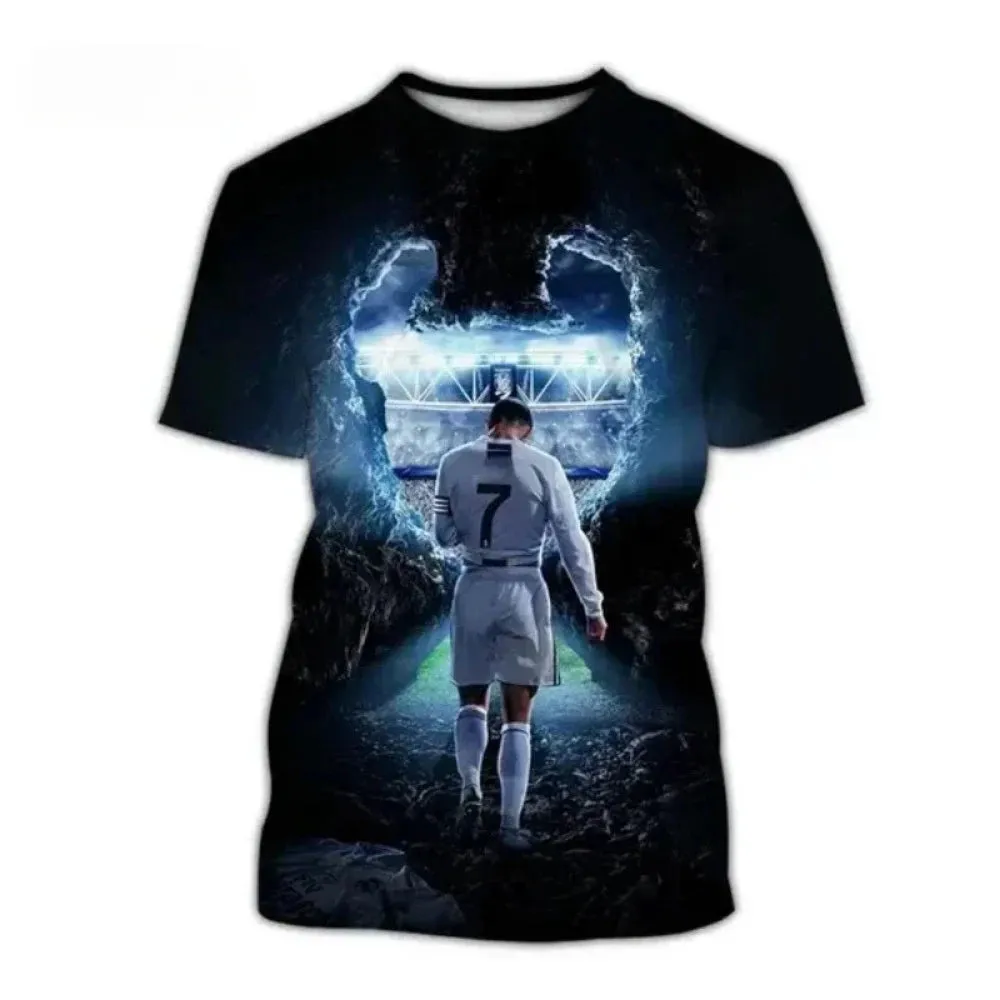 Men's 3D Print Casual Football Hip Hop T-Shirt