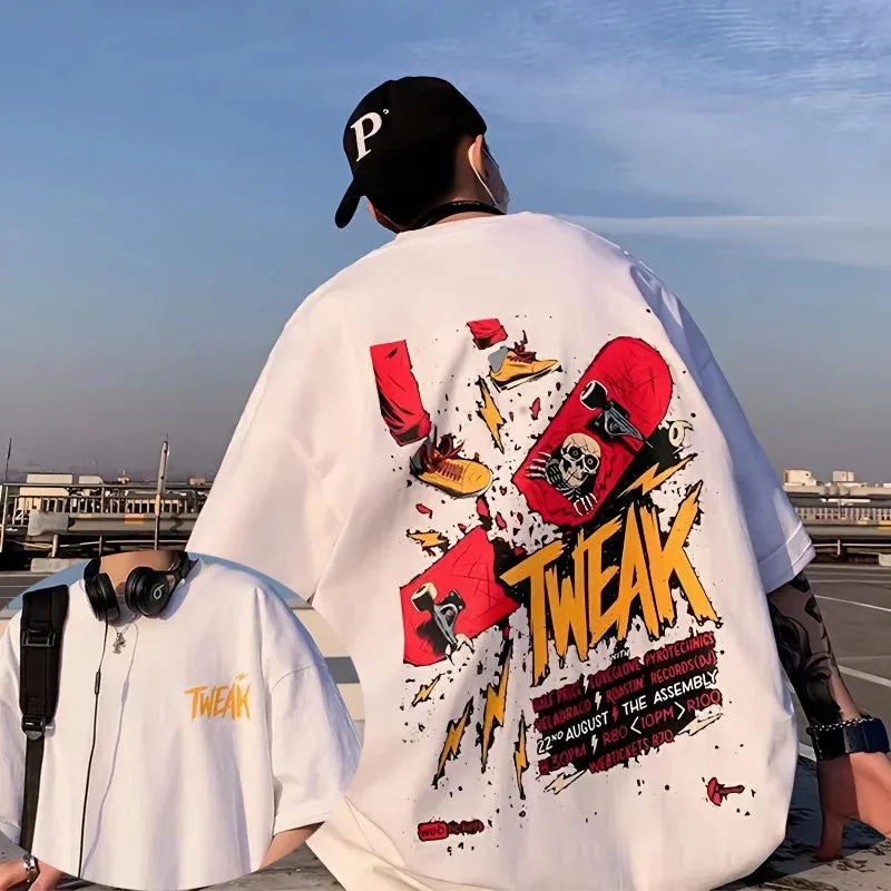 Men's Anime Skateboard T-shirt Hip Hop Fashion