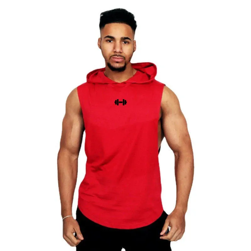 Men's Breathable Cotton Hooded Tank Tops