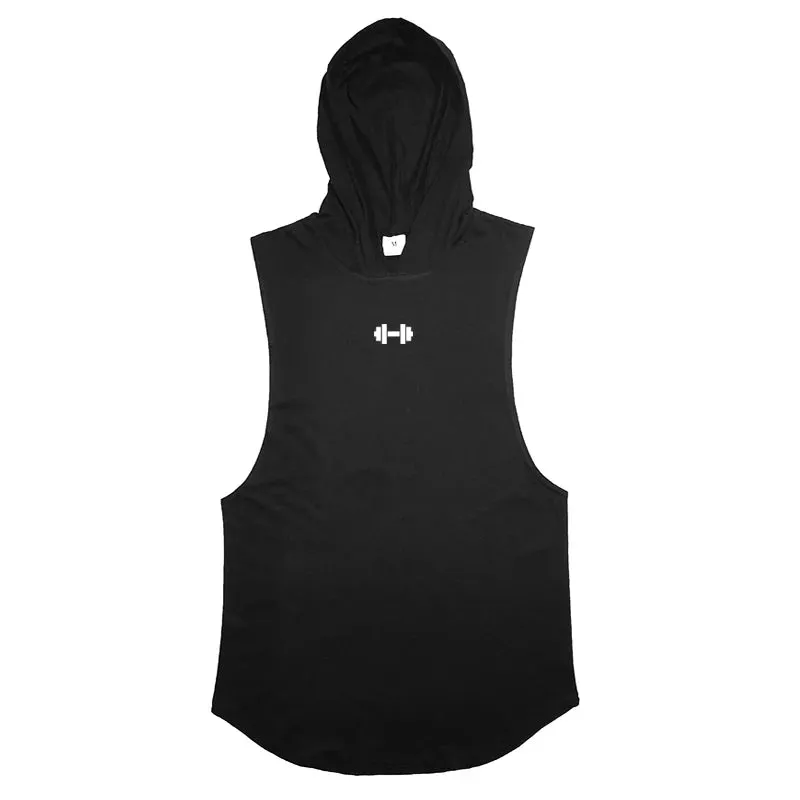 Men's Breathable Cotton Hooded Tank Tops