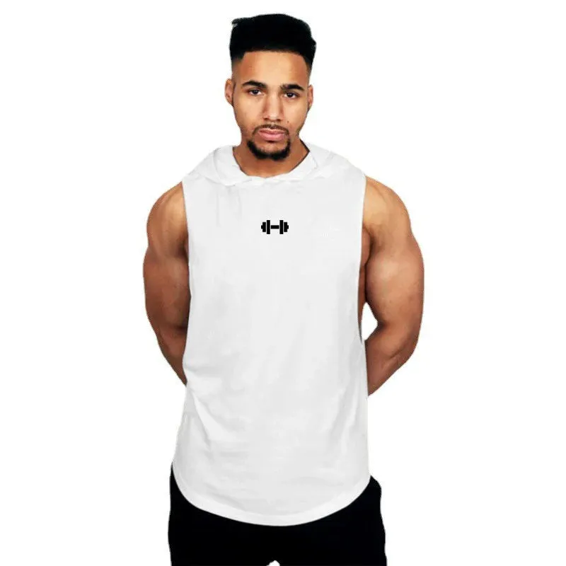 Men's Breathable Cotton Hooded Tank Tops