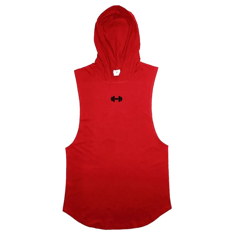 Men's Breathable Cotton Hooded Tank Tops