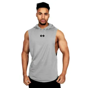 Men's Breathable Cotton Hooded Tank Tops