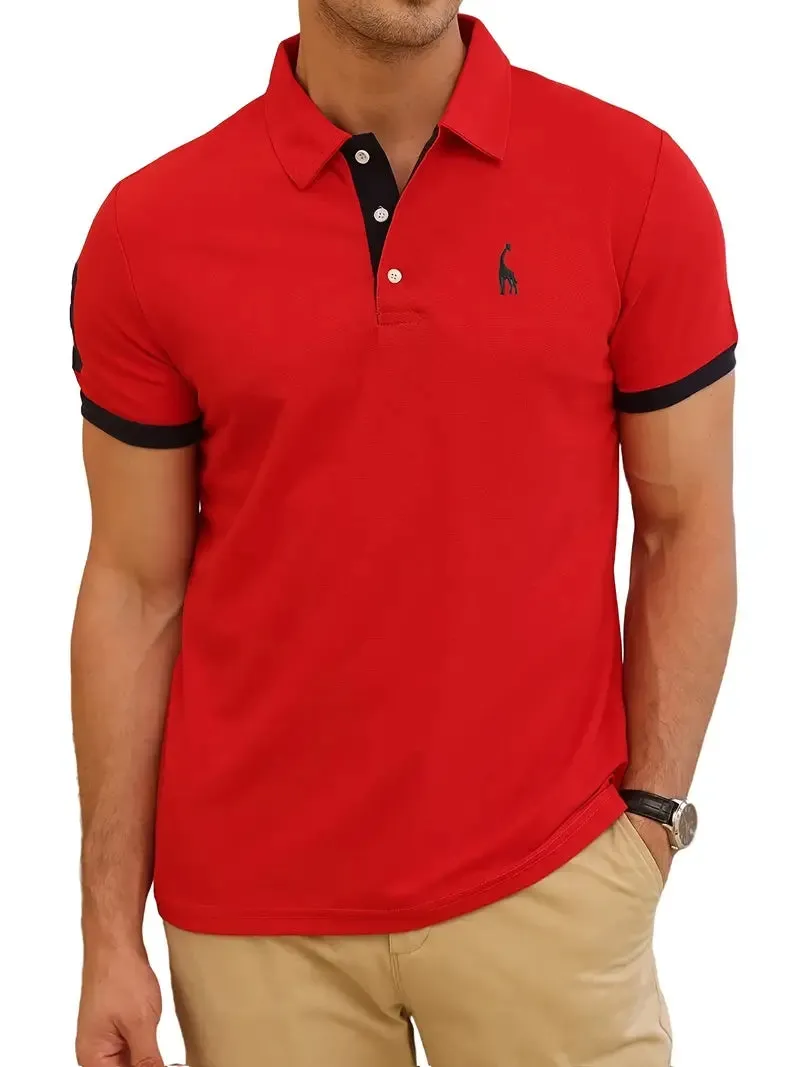 Men's Casual Slim Fit Short Sleeve Polo Shirt