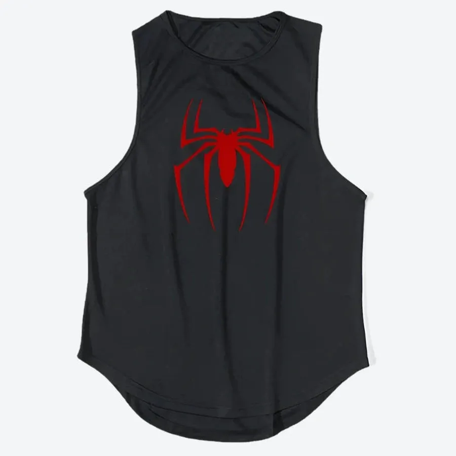 Men's Graphic Spider Print Tank Tops