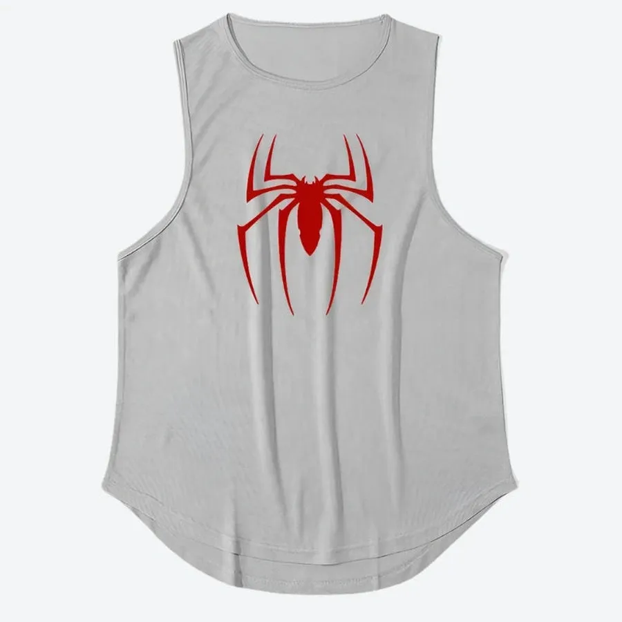 Men's Graphic Spider Print Tank Tops