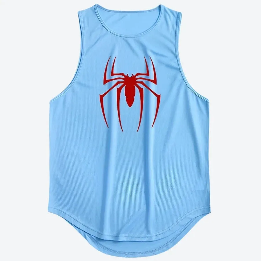 Men's Graphic Spider Print Tank Tops