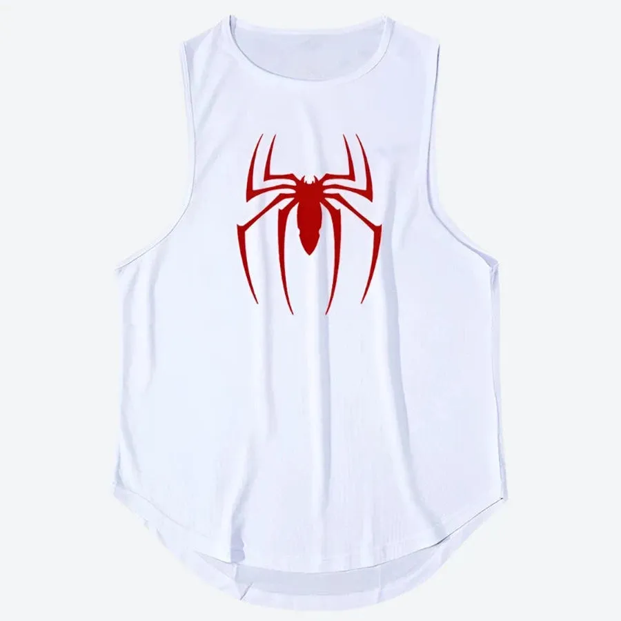 Men's Graphic Spider Print Tank Tops